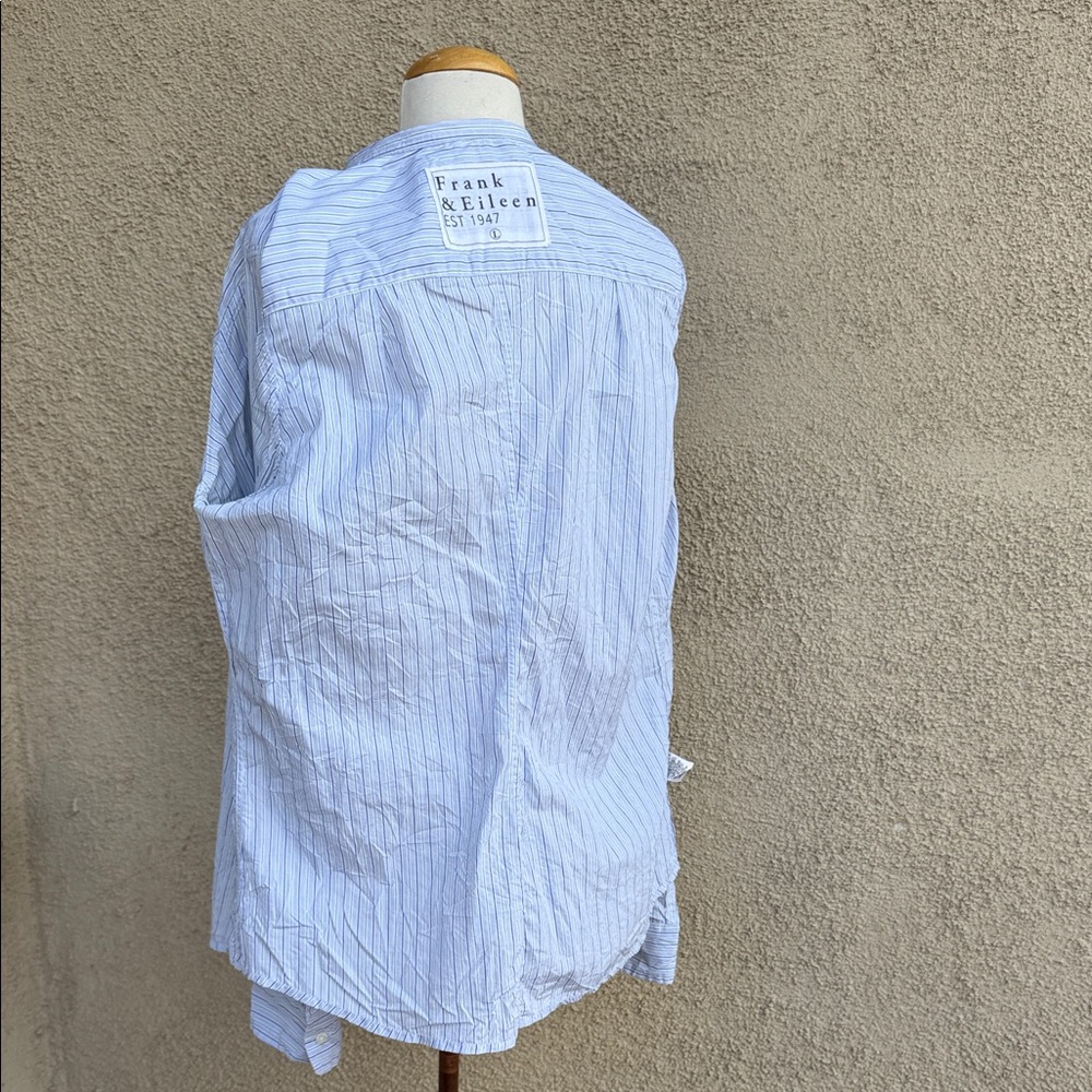 Frank & Eileen Light Blue Striped Shirt - Picture 8 of 9